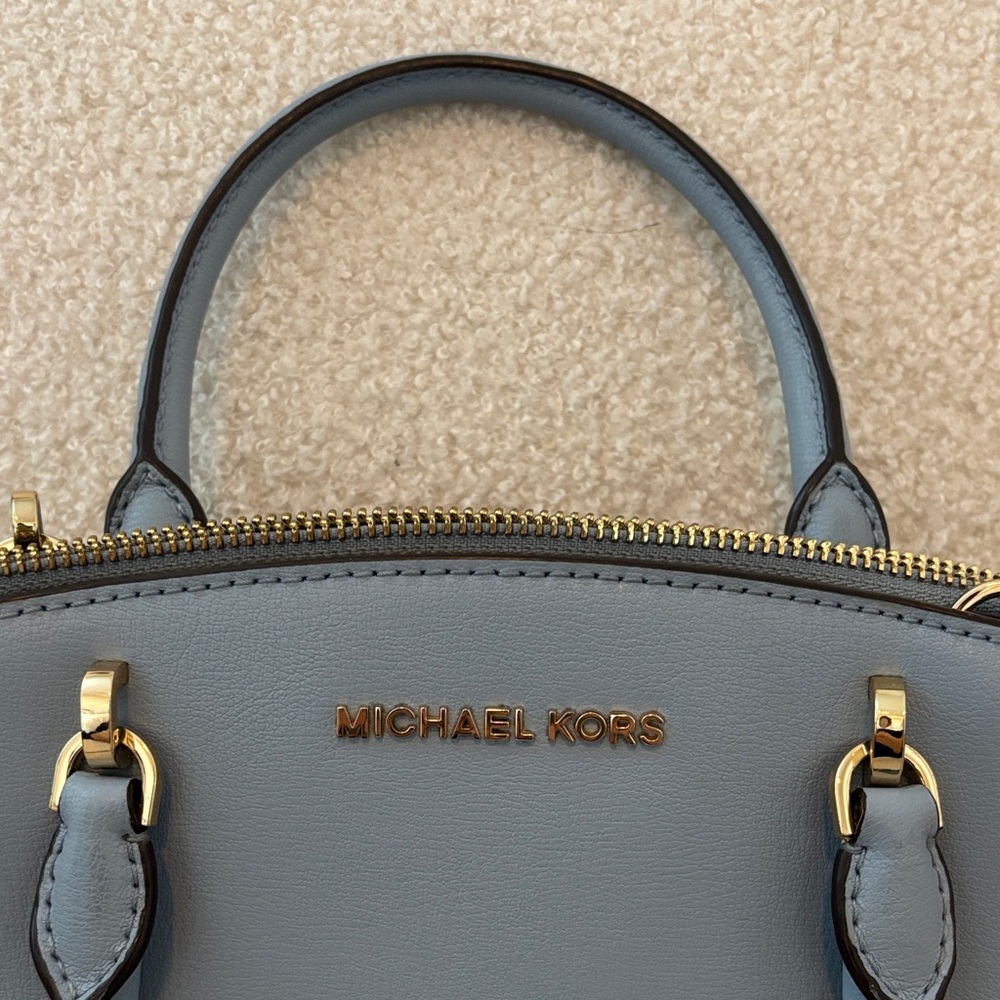Michael Kors Light Blue Satchel with Gold Accents - Picture 2 of 7